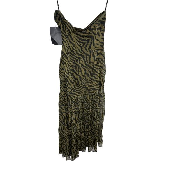 Retrofete Nicole Maxi Dress Strapless Silk Party Formal Statement Tiger Stripe S - Picture 12 of 12
